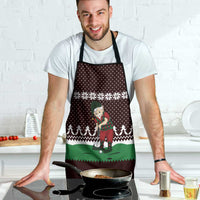 Christmas Golf Apron with Elf Golfer Argyle Plaid and Snowflake Pattern - Wonder Print Shop