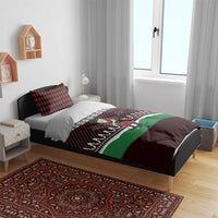 Christmas Golf Bedding Set with Elf Golfer Argyle Plaid and Snowflake Pattern - Wonder Print Shop