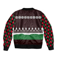 Christmas Golf Bomber Jacket with Elf Golfer Argyle Plaid and Snowflake Pattern - Wonder Print Shop