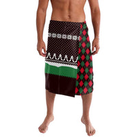 Christmas Golf Lavalava with Elf Golfer Argyle Plaid and Snowflake Pattern - Wonder Print Shop