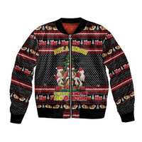 Guinea Pig Christmas Bomber Jacket with Santa Hats Tree and Festive Gift Pattern - Wonder Print Shop