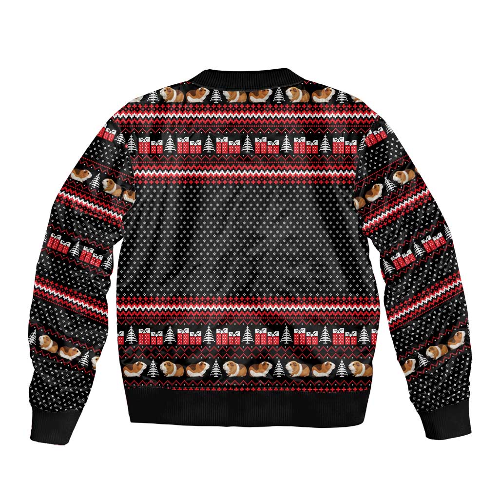 Guinea Pig Christmas Bomber Jacket with Santa Hats Tree and Festive Gift Pattern - Wonder Print Shop