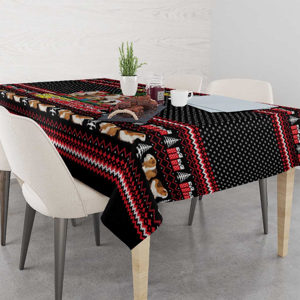 Guinea Pig Christmas Tablecloth with Santa Hats Tree and Festive Gift Pattern - Wonder Print Shop