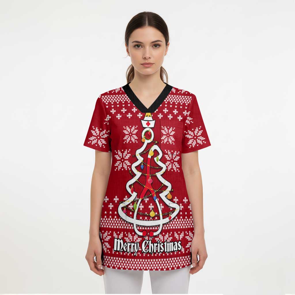 Nurse Merry Christmas Christmas Scrub Top Xmas Holiday Patterns - Wonder Print Shop