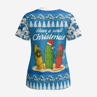 Surfer Swell Christmas Scrub Top Xmas Holiday Patterns - Wonder Print Shop
