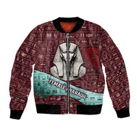 Hatshepsut Bomber Jacket with Pharaoh Bust Illustration, Female Pharaoh Title and Egyptian Hieroglyph - Wonder Print Shop