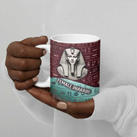 Hatshepsut Ceramic Mug with Pharaoh Bust Illustration, Female Pharaoh Title and Egyptian Hieroglyph - Wonder Print Shop