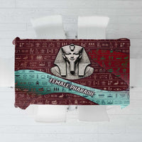 Hatshepsut Tablecloth with Pharaoh Bust Illustration, Female Pharaoh Title and Egyptian Hieroglyph - Wonder Print Shop