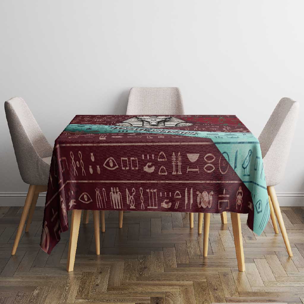 Hatshepsut Tablecloth with Pharaoh Bust Illustration, Female Pharaoh Title and Egyptian Hieroglyph - Wonder Print Shop