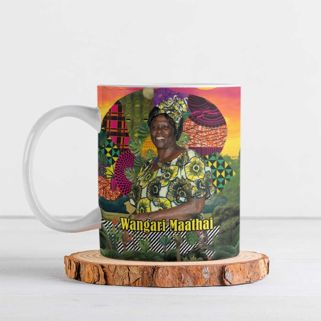 Wangari Maathai Ceramic Mug Colorful Nature-Inspired Design Empowerment Quote African Print Environmental - Wonder Print Shop