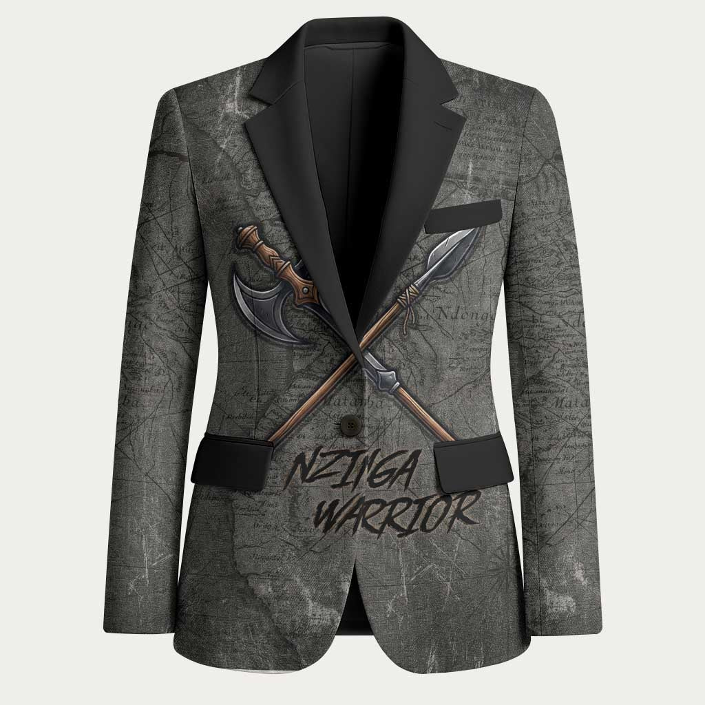 Queen Nzinga Blazer Fierce African Warrior Queen - Dark Tribal Fire Art - Wonder Print Shop