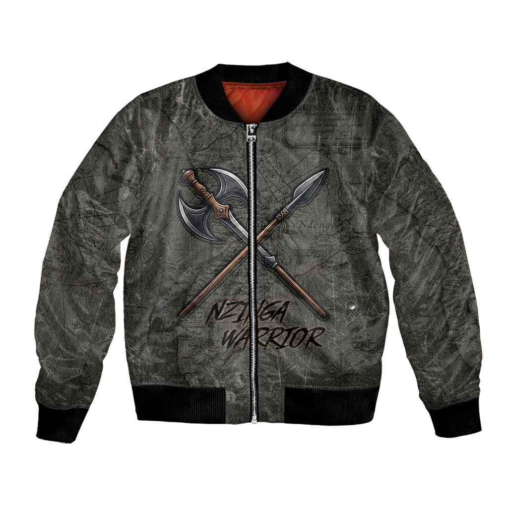 Queen Nzinga Bomber Jacket Fierce African Warrior Queen - Dark Tribal Fire Art - Wonder Print Shop