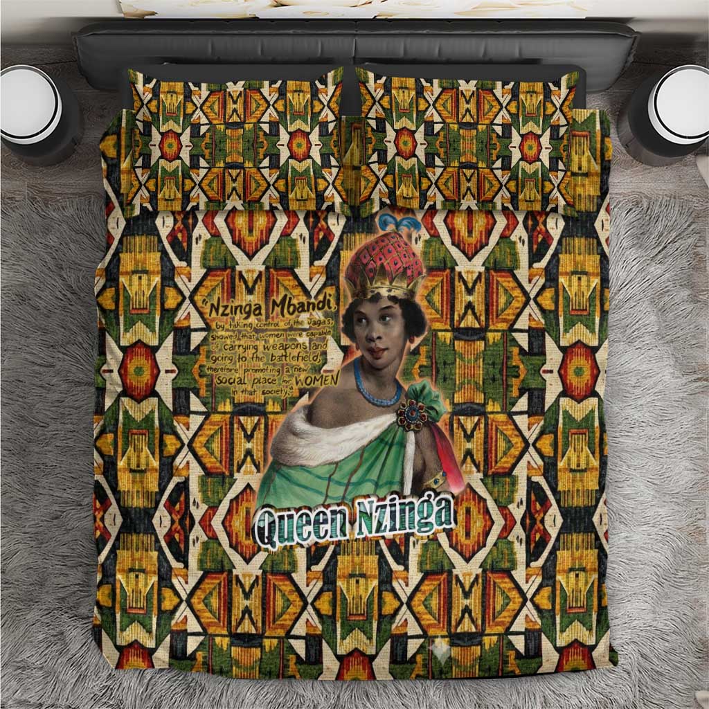Queen Nzinga Bedding Set Mbandi Traditional Regal Portrait Empowerment Quote African Female Leadership - Wonder Print Shop