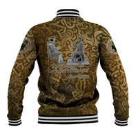 Queen Nzinga Baseball Jacket Cowrie Crown Silhouette Royal Power - Wonder Print Shop