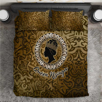 Queen Nzinga Bedding Set Cowrie Crown Silhouette Royal Power - Wonder Print Shop