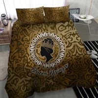 Queen Nzinga Bedding Set Cowrie Crown Silhouette Royal Power - Wonder Print Shop