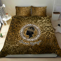 Queen Nzinga Bedding Set Cowrie Crown Silhouette Royal Power - Wonder Print Shop