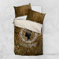 Queen Nzinga Bedding Set Cowrie Crown Silhouette Royal Power - Wonder Print Shop