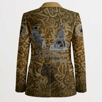 Queen Nzinga Blazer Cowrie Crown Silhouette Royal Power - Wonder Print Shop