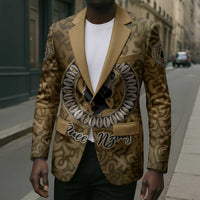 Queen Nzinga Blazer Cowrie Crown Silhouette Royal Power - Wonder Print Shop