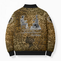 Queen Nzinga Bomber Puffer Jacket Cowrie Crown Silhouette Royal Power - Wonder Print Shop