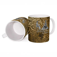 Queen Nzinga Ceramic Mug Cowrie Crown Silhouette Royal Power - Wonder Print Shop