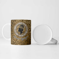 Queen Nzinga Ceramic Mug Cowrie Crown Silhouette Royal Power - Wonder Print Shop