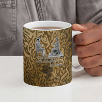 Queen Nzinga Ceramic Mug Cowrie Crown Silhouette Royal Power - Wonder Print Shop