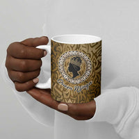 Queen Nzinga Ceramic Mug Cowrie Crown Silhouette Royal Power - Wonder Print Shop