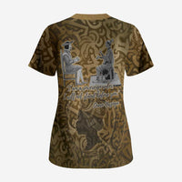 Queen Nzinga Scrub Top Cowrie Crown Silhouette Royal Power - Wonder Print Shop