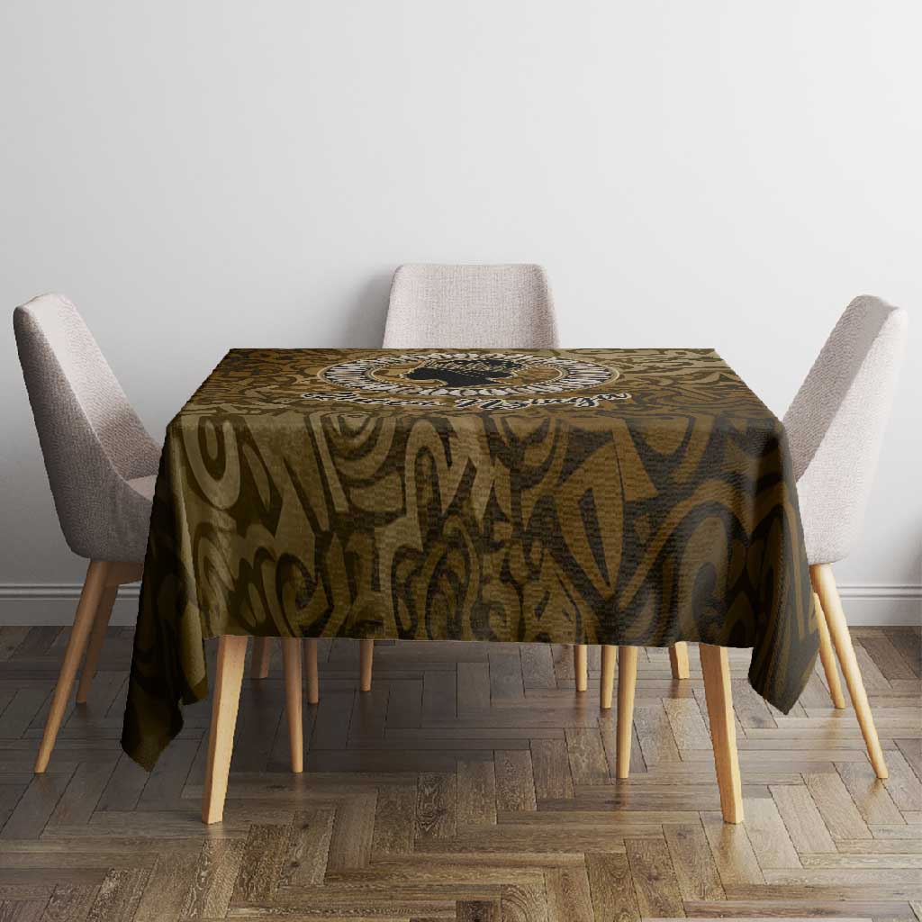 Queen Nzinga Tablecloth Cowrie Crown Silhouette Royal Power - Wonder Print Shop