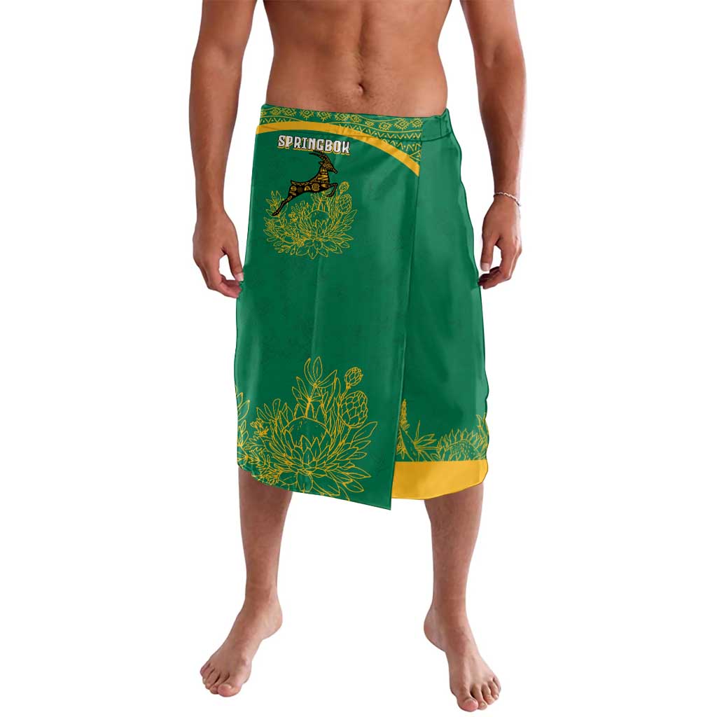 South Africa Springboks Lavalava with Tribal Antelope Design and Floral Accents