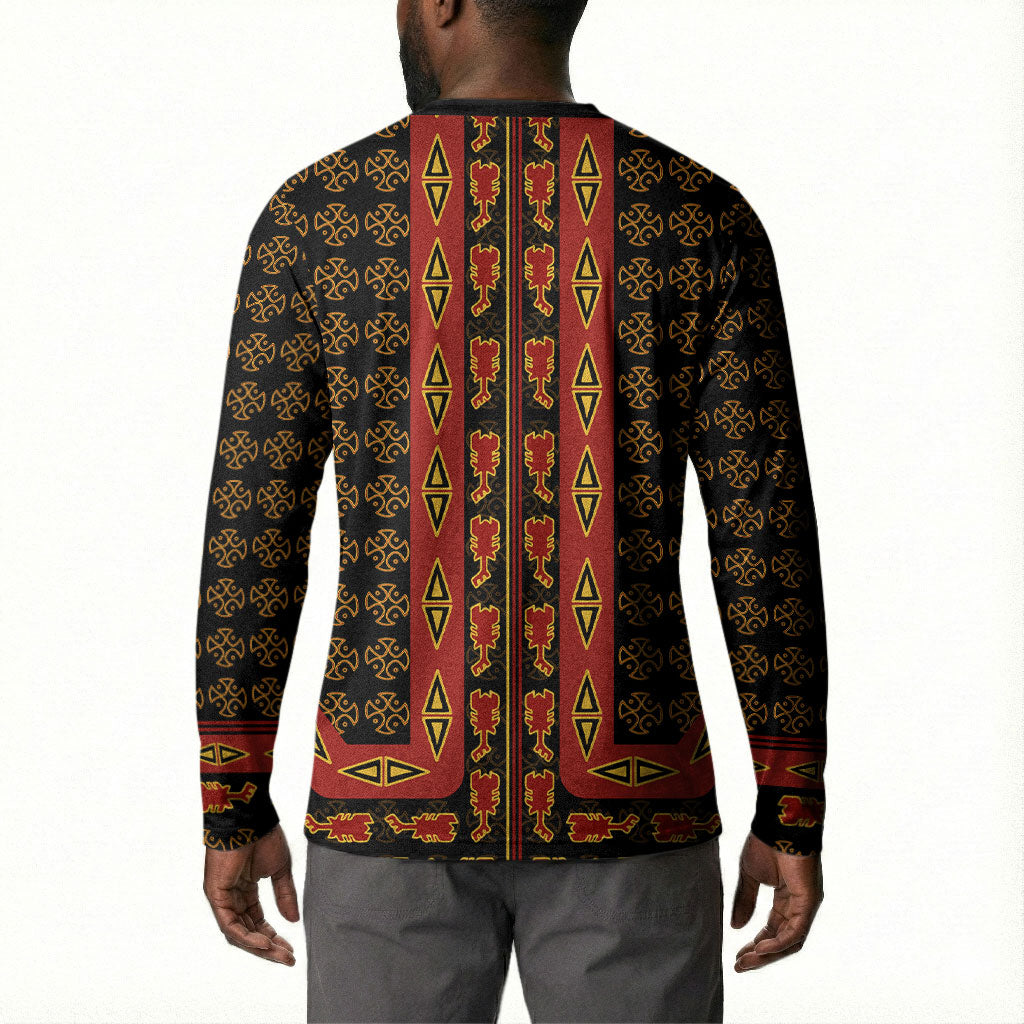 Cameroon Toghu Heritage Button Sweatshirt Traditional Bamenda Pattern In African
