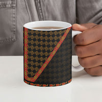 Cameroon Toghu Heritage Ceramic Mug Traditional Bamenda Pattern In African