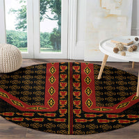 Cameroon Toghu Heritage Round Carpet Traditional Bamenda Pattern In African