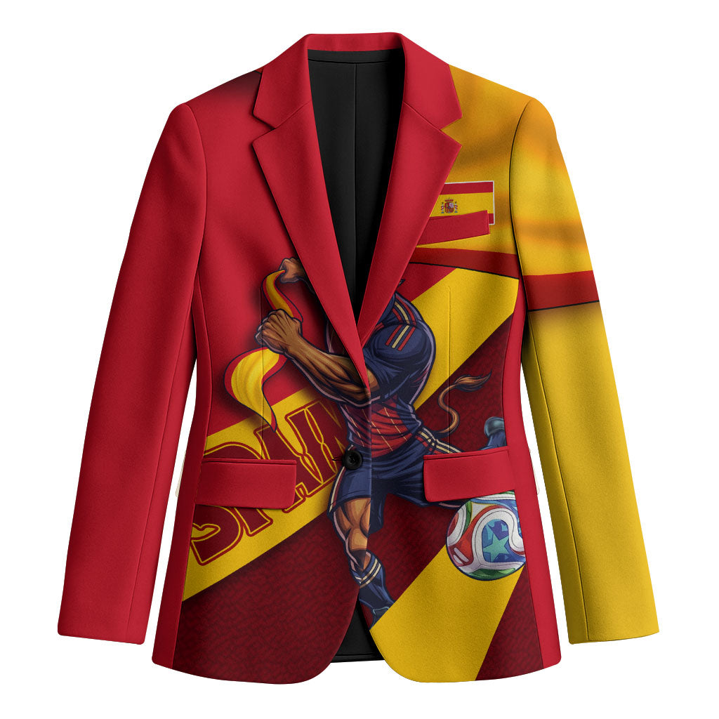 Personalized Spain Football Blazer Spanish Soccer Team Flag Bull Mascot