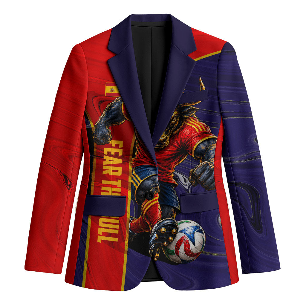 Personalized Spain Football Blazer Fear the Bull Soccer Mascot Marble Art