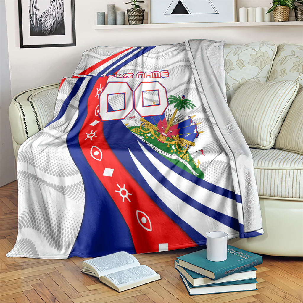 Personalized Haiti Football Trogon Bird Blanket Les Grenadiers National Flag Art Caribbean