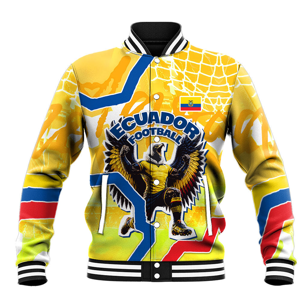 Personalized Ecuador Football Condor Mascot Baseball Jacket Golden Wings of La Tri