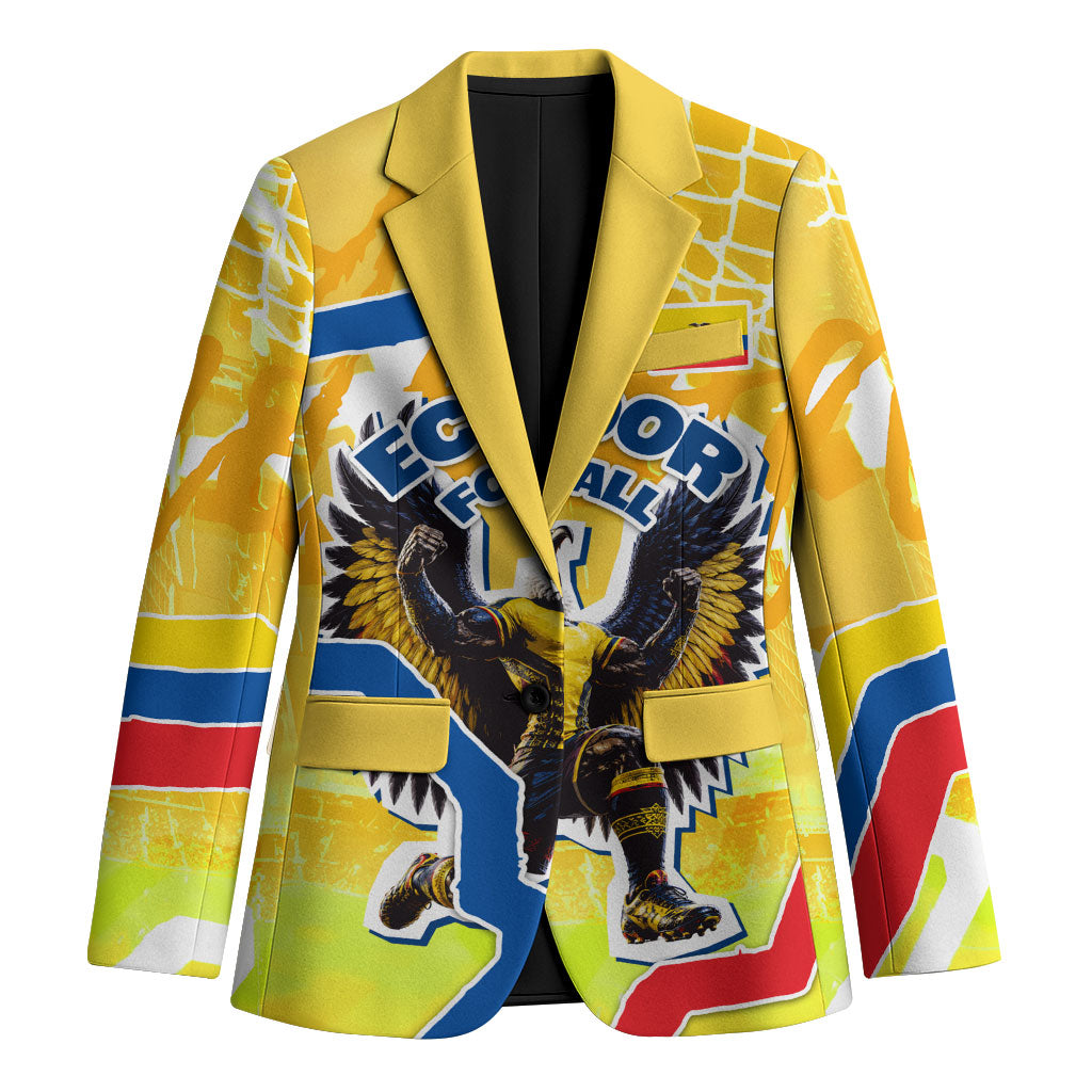 Personalized Ecuador Football Condor Mascot Blazer Golden Wings of La Tri