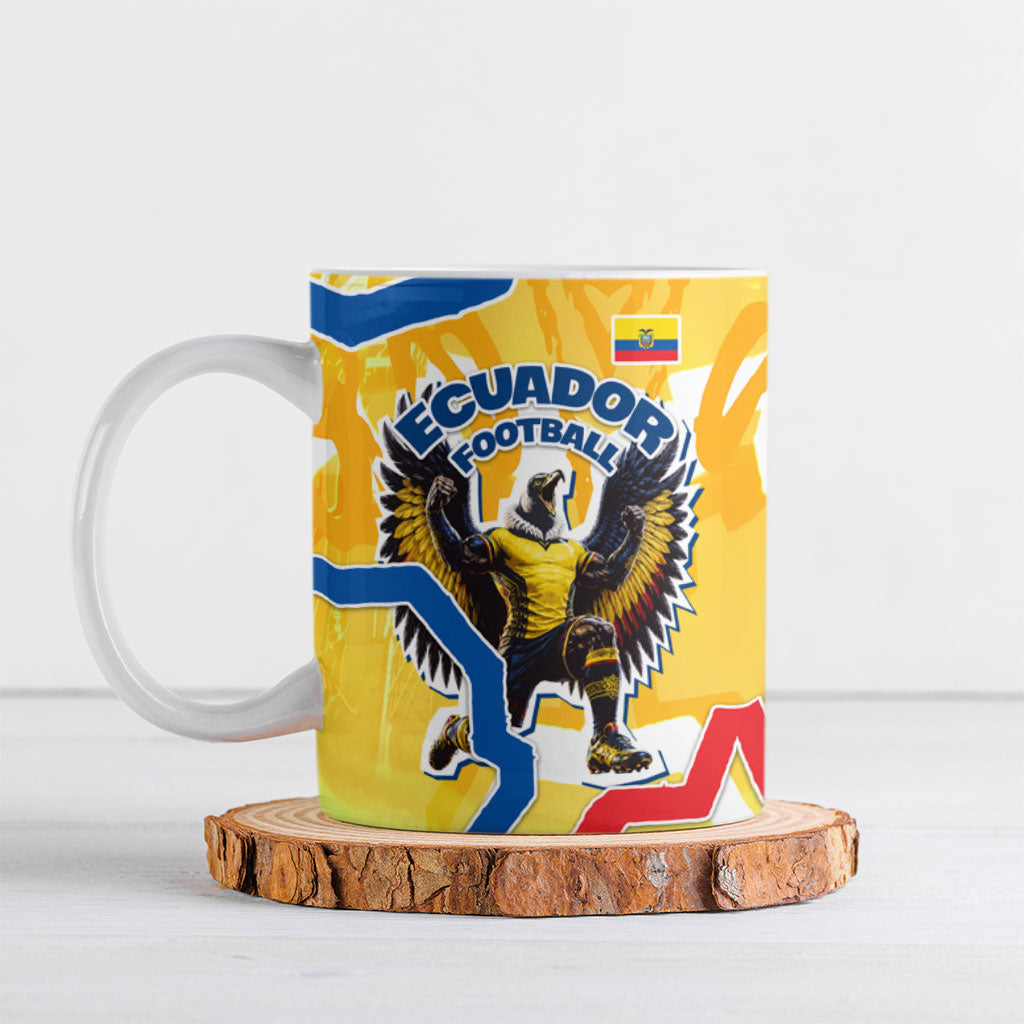 Personalized Ecuador Football Condor Mascot Ceramic Mug Golden Wings of La Tri