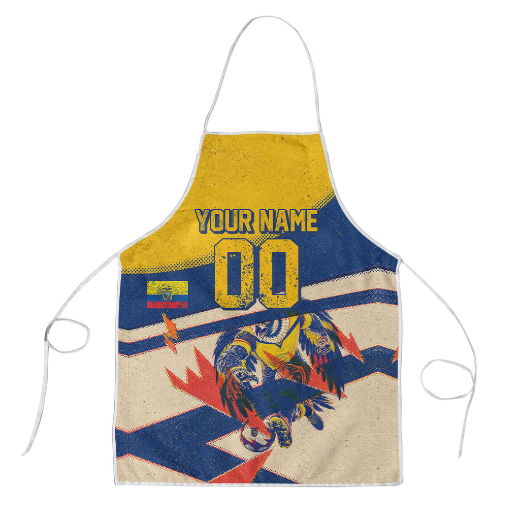 Personalized Ecuador Football Apron Condor Vintage Grunge National Pride Soccer Mascot