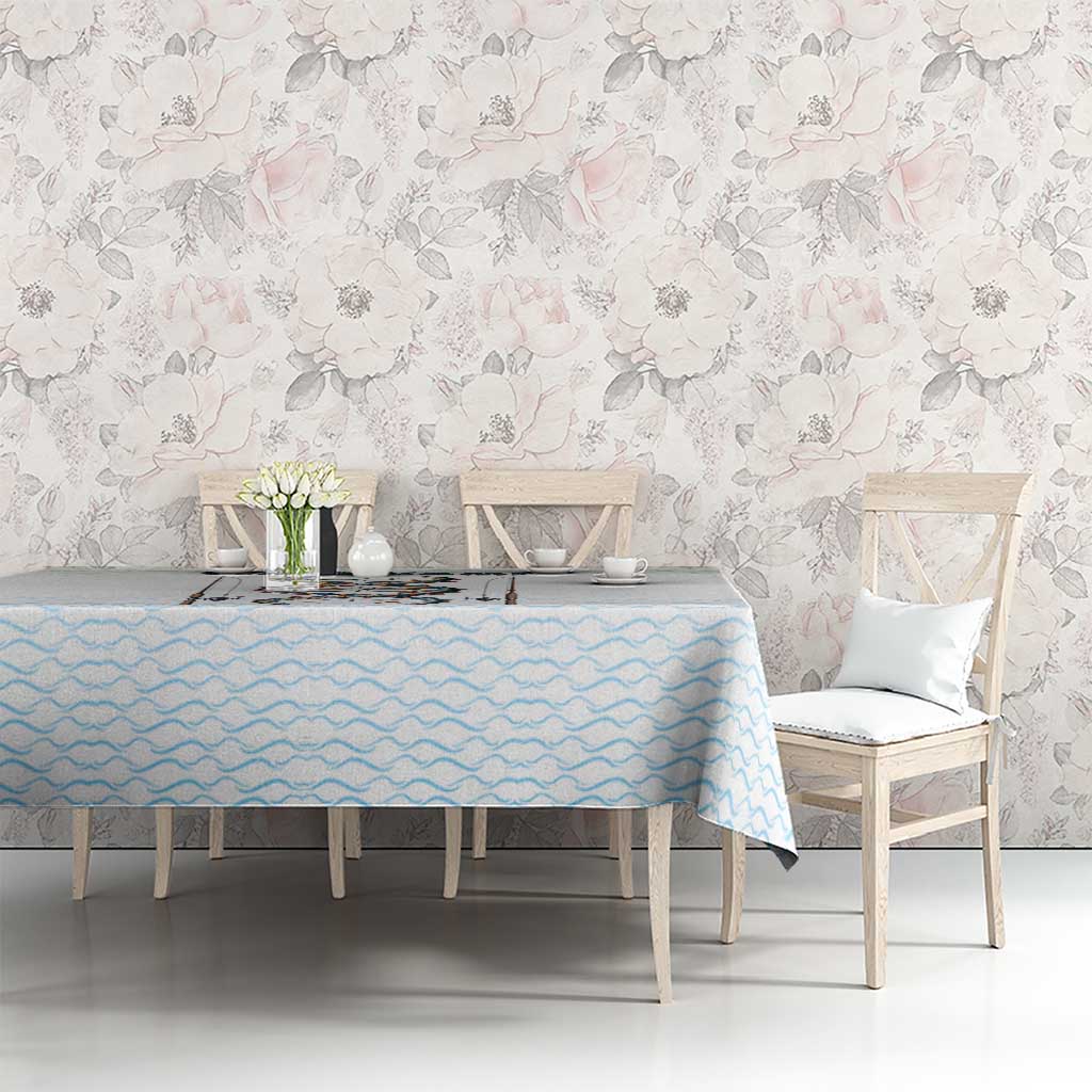 Fishing DNA Tablecloth Colorful Fish Illustrations on White Scale For Fisherman - Wonder Print Shop