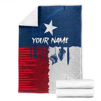 Flag Texas Fishing Blanket Personalized Hanging Fish and Hooks Graphic - Wonder Print Shop