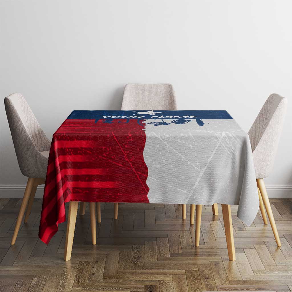 Flag Texas Fishing Tablecloth Personalized Hanging Fish and Hooks Graphic - Wonder Print Shop