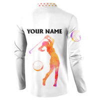 White back sweatshirt with large 'YOUR NAME', golfer silhouette and baseball/ball graphics