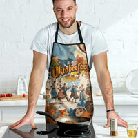 Oktoberfest Apron with Beer Mug Illustration White Diamond Pattern - Wonder Print Shop