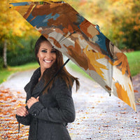 Oktoberfest Umbrella with Beer Mug Illustration White Diamond Pattern - Wonder Print Shop