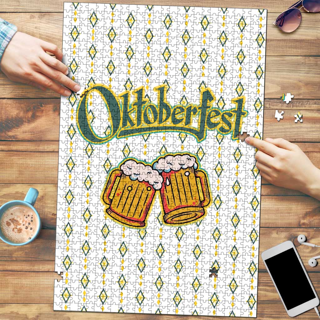 Oktoberfest Puzzle with Oktoberfest Beer Mug Illustration White Diamond - Wonder Print Shop