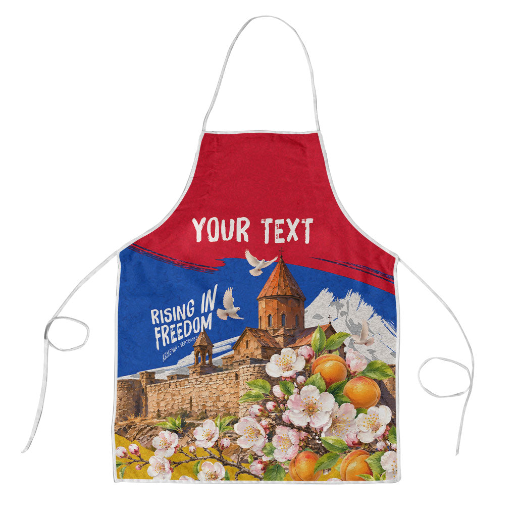 Personalized Armenia Heritage Apron Ararat Monastery Rising In Freedom Patriotic Doves